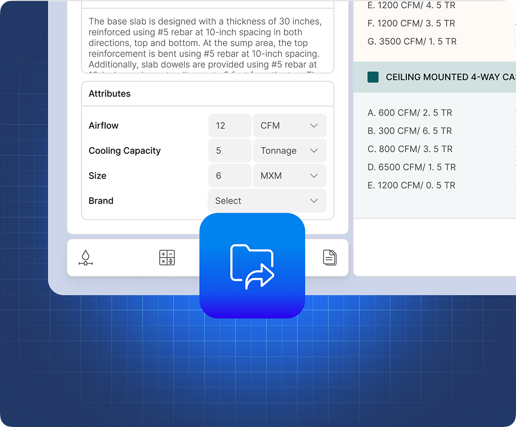 Export your requirement sheet in DesignDrafter